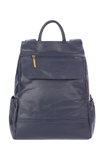Mochila antifurto de couro liso Suelen