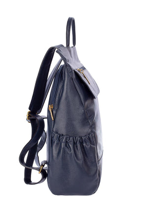 Mochila antifurto de couro liso Suelen