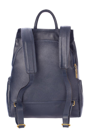 Mochila antifurto de couro liso Suelen