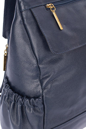 Mochila antifurto de couro liso Suelen