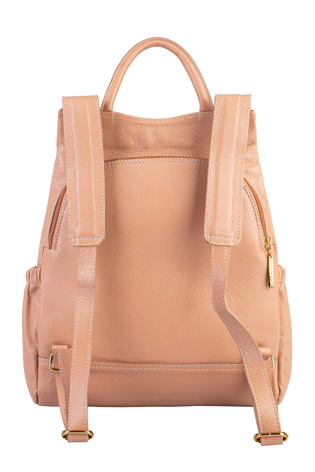 Mochila antifurto de couro liso Suelen