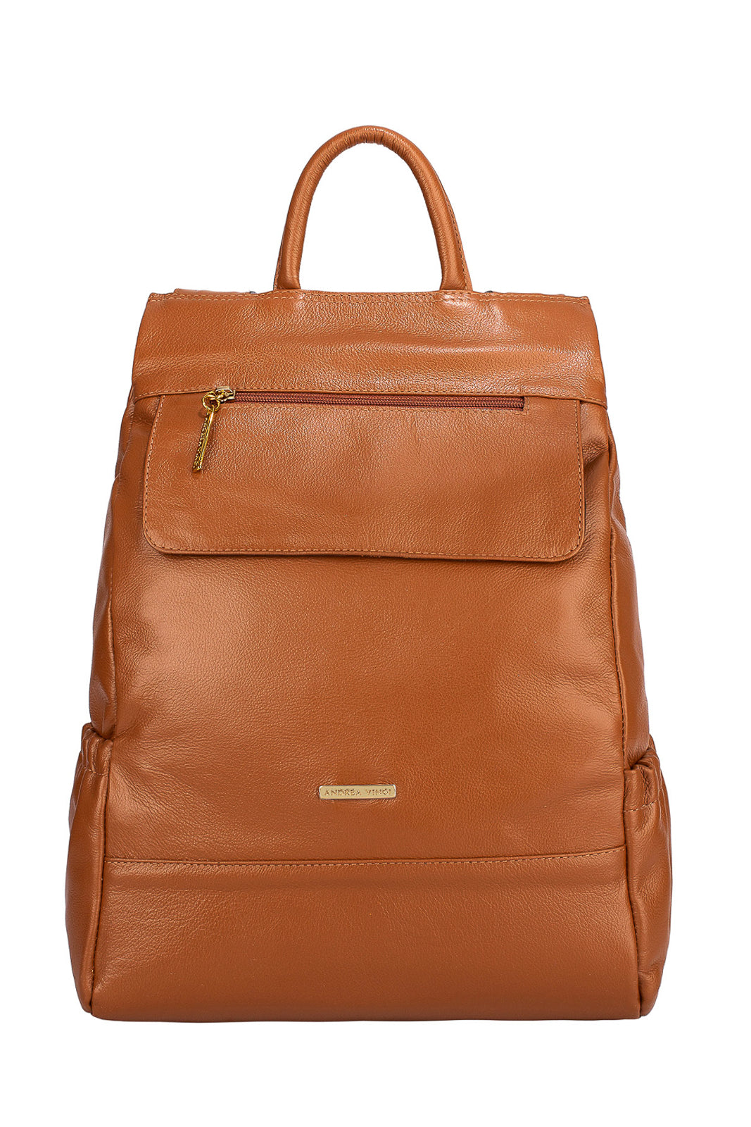 Mochila antifurto de couro liso Suelen