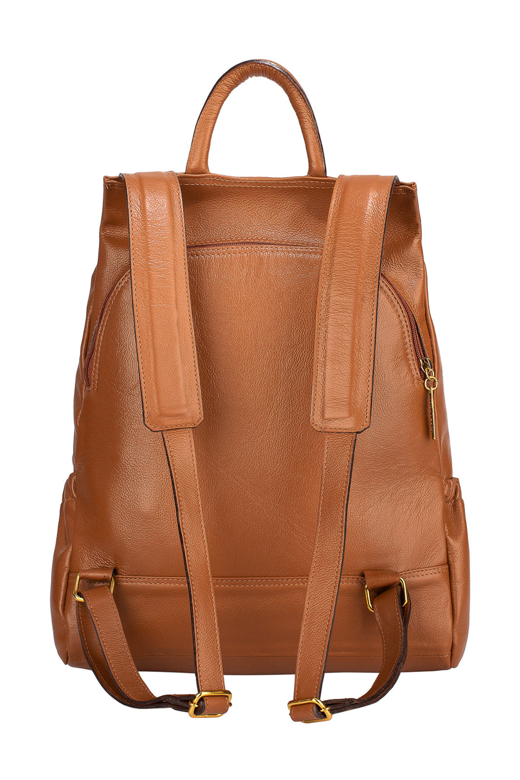 Mochila antifurto de couro liso Suelen