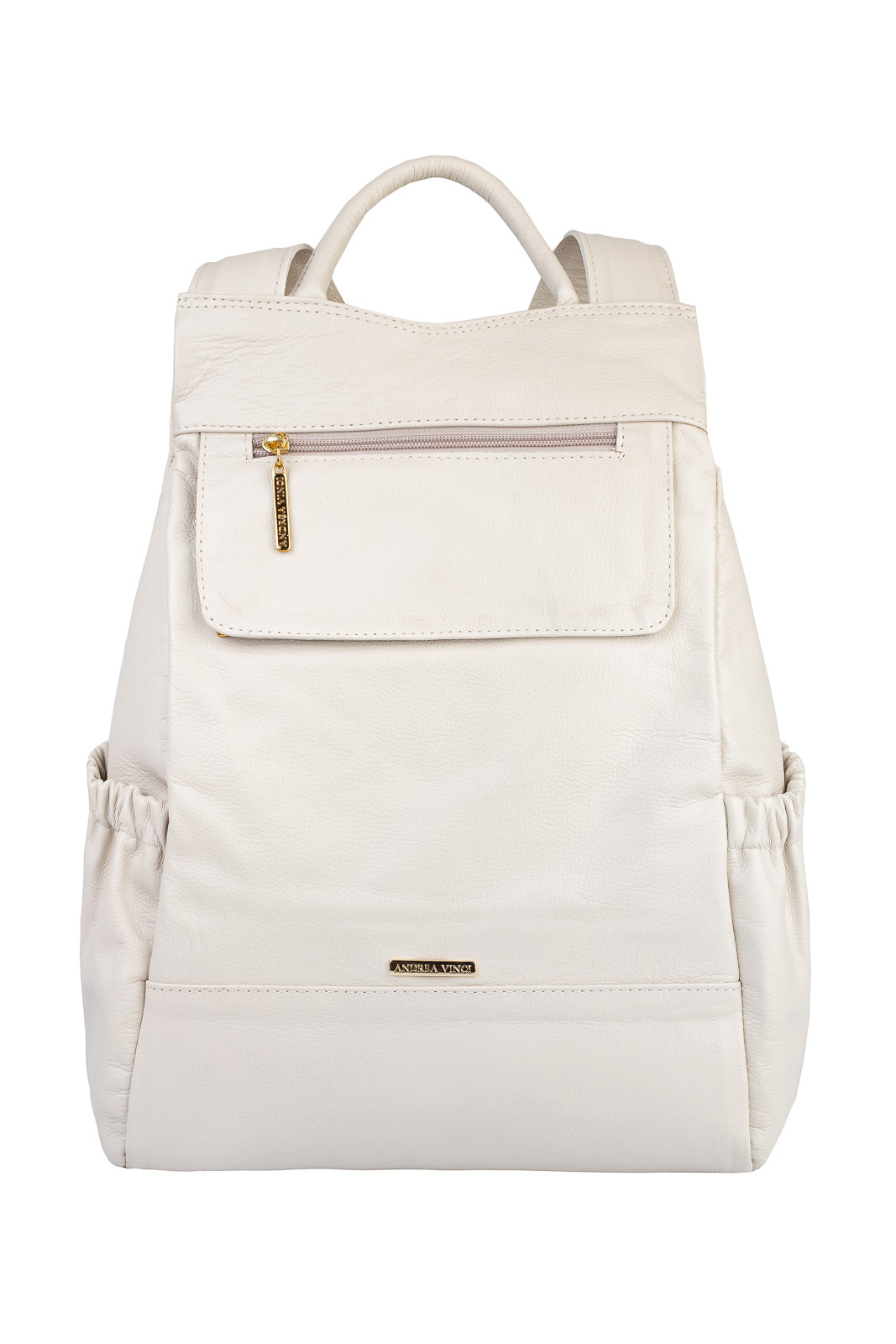 Mochila antifurto de couro liso Suelen