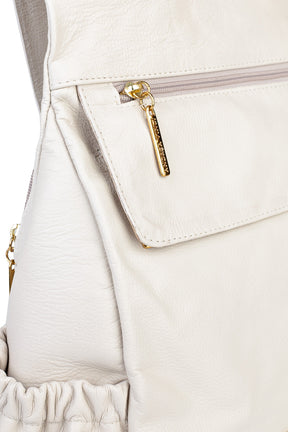 Mochila antifurto de couro liso Suelen