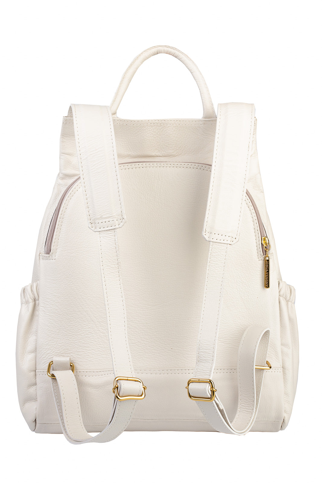 Mochila antifurto de couro liso Suelen