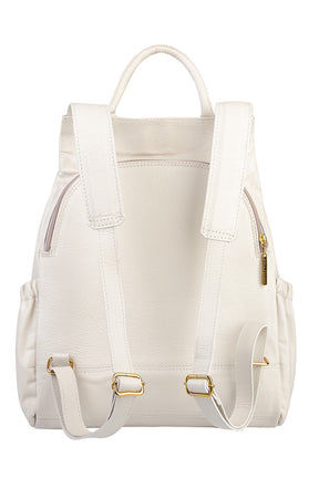 Mochila antifurto de couro liso Suelen