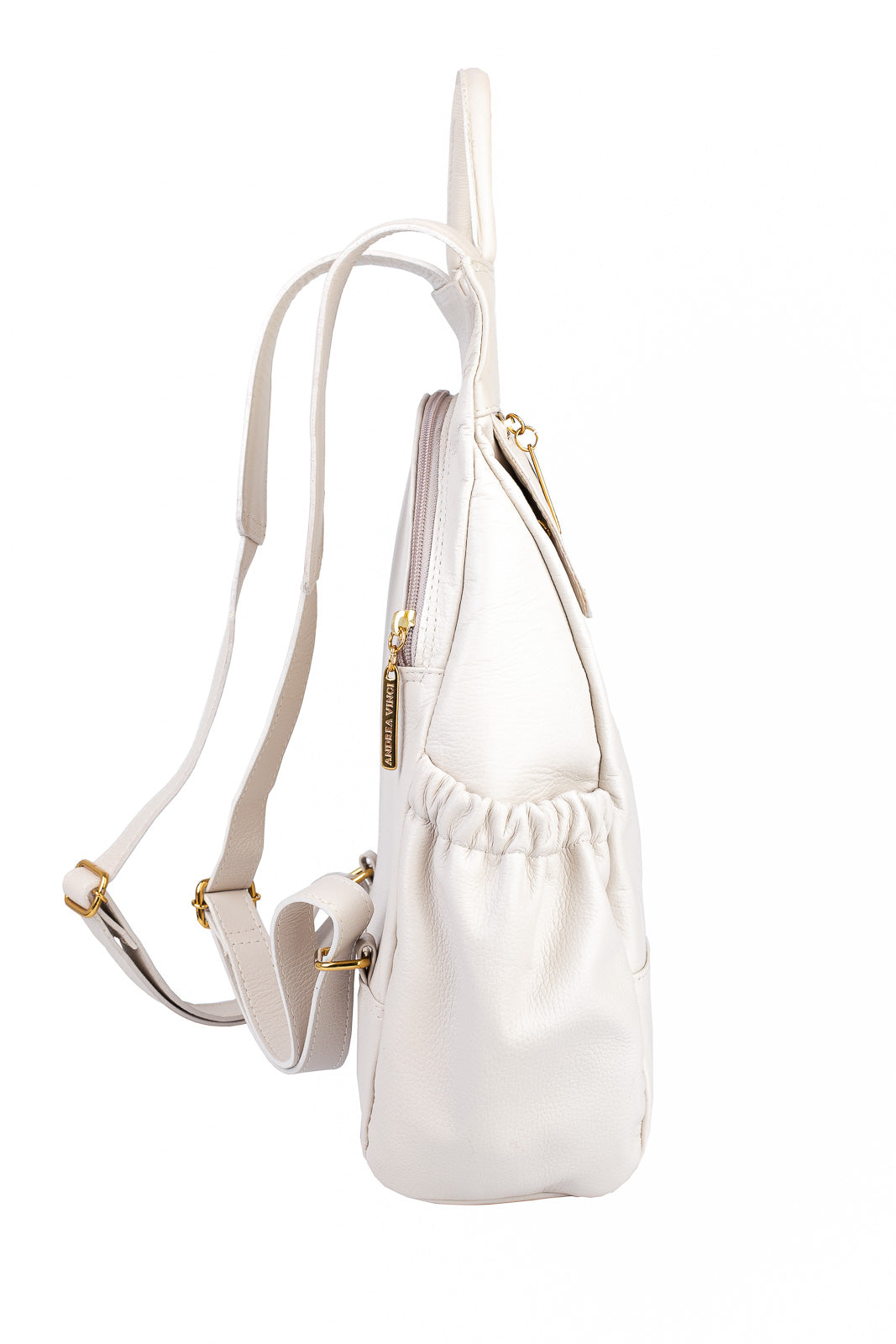 Mochila antifurto de couro liso Suelen
