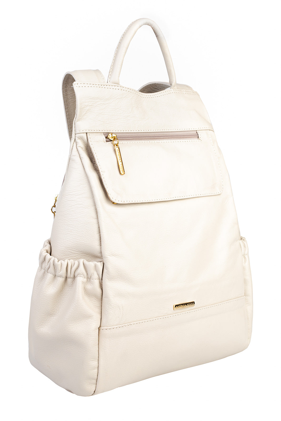 Mochila antifurto de couro liso Suelen
