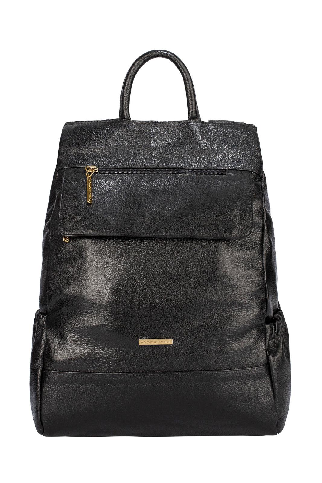 Mochila antifurto de couro liso Suelen