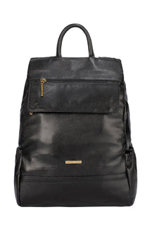 Mochila antifurto de couro liso Suelen