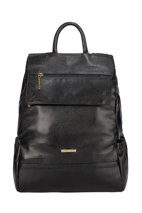 Mochila antifurto de couro liso Suelen