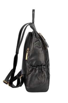 Mochila antifurto de couro liso Suelen