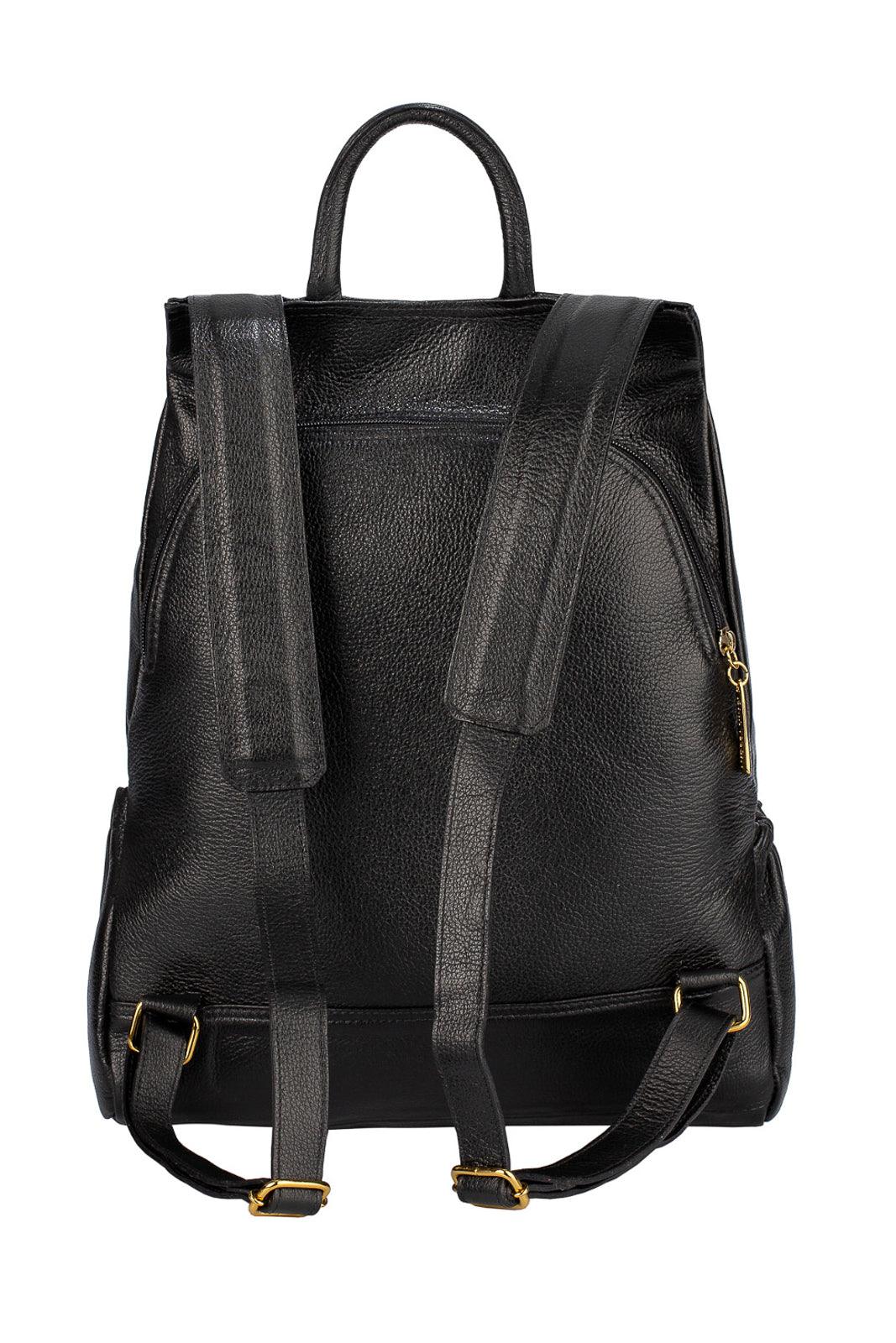 Mochila antifurto de couro liso Suelen