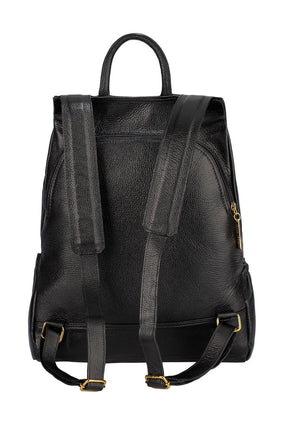 Mochila antifurto de couro liso Suelen