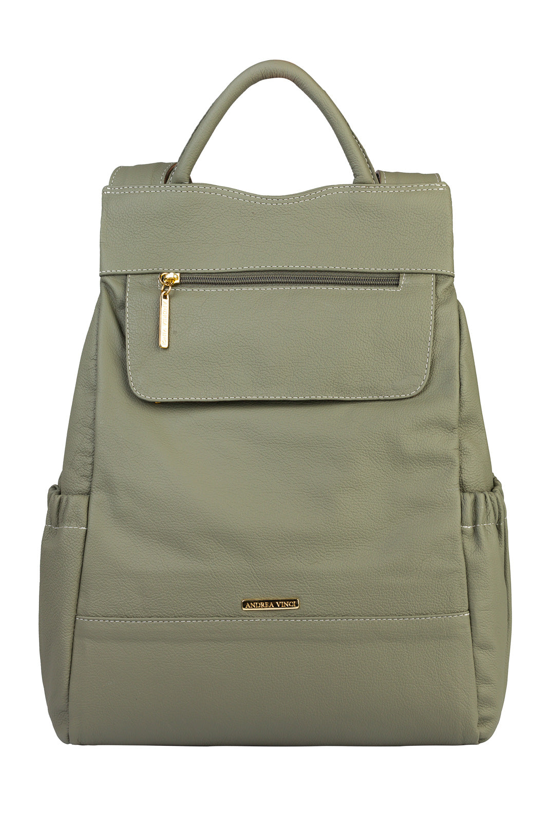 Mochila antifurto de couro liso Suelen