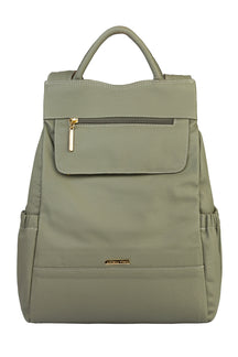 Mochila antifurto de couro liso Suelen