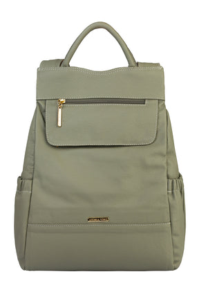 Mochila antifurto de couro liso Suelen