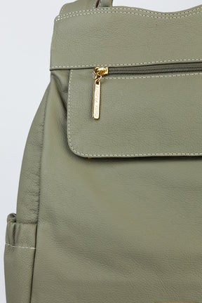 Mochila antifurto de couro liso Suelen