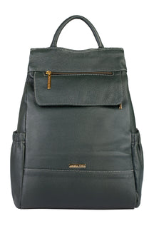 Mochila antifurto de couro liso Suelen