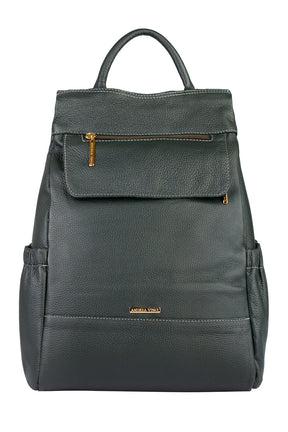 Mochila antifurto de couro liso Suelen