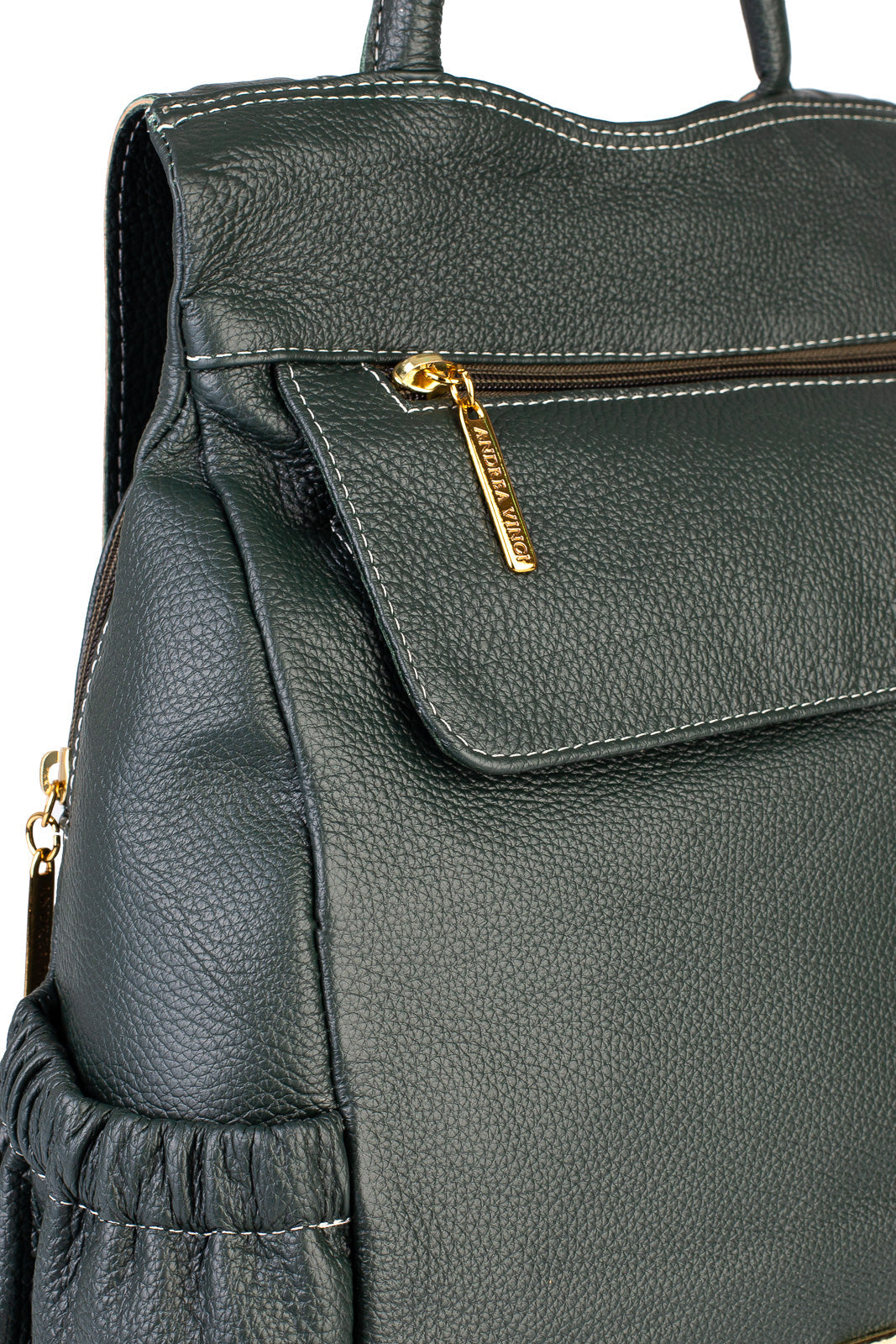 Mochila antifurto de couro liso Suelen