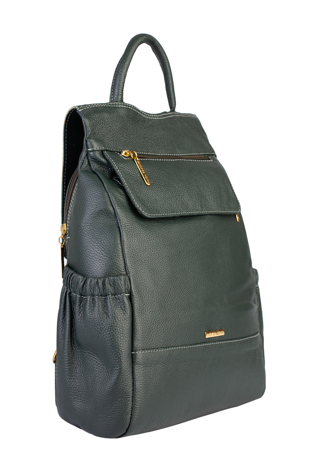 Mochila antifurto de couro liso Suelen