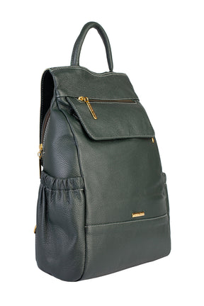 Mochila antifurto de couro liso Suelen