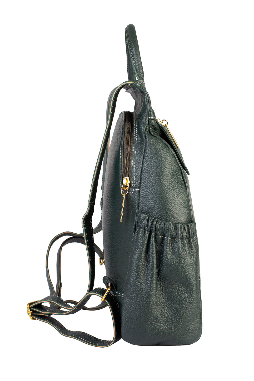 Mochila antifurto de couro liso Suelen
