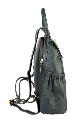 Mochila antifurto de couro liso Suelen