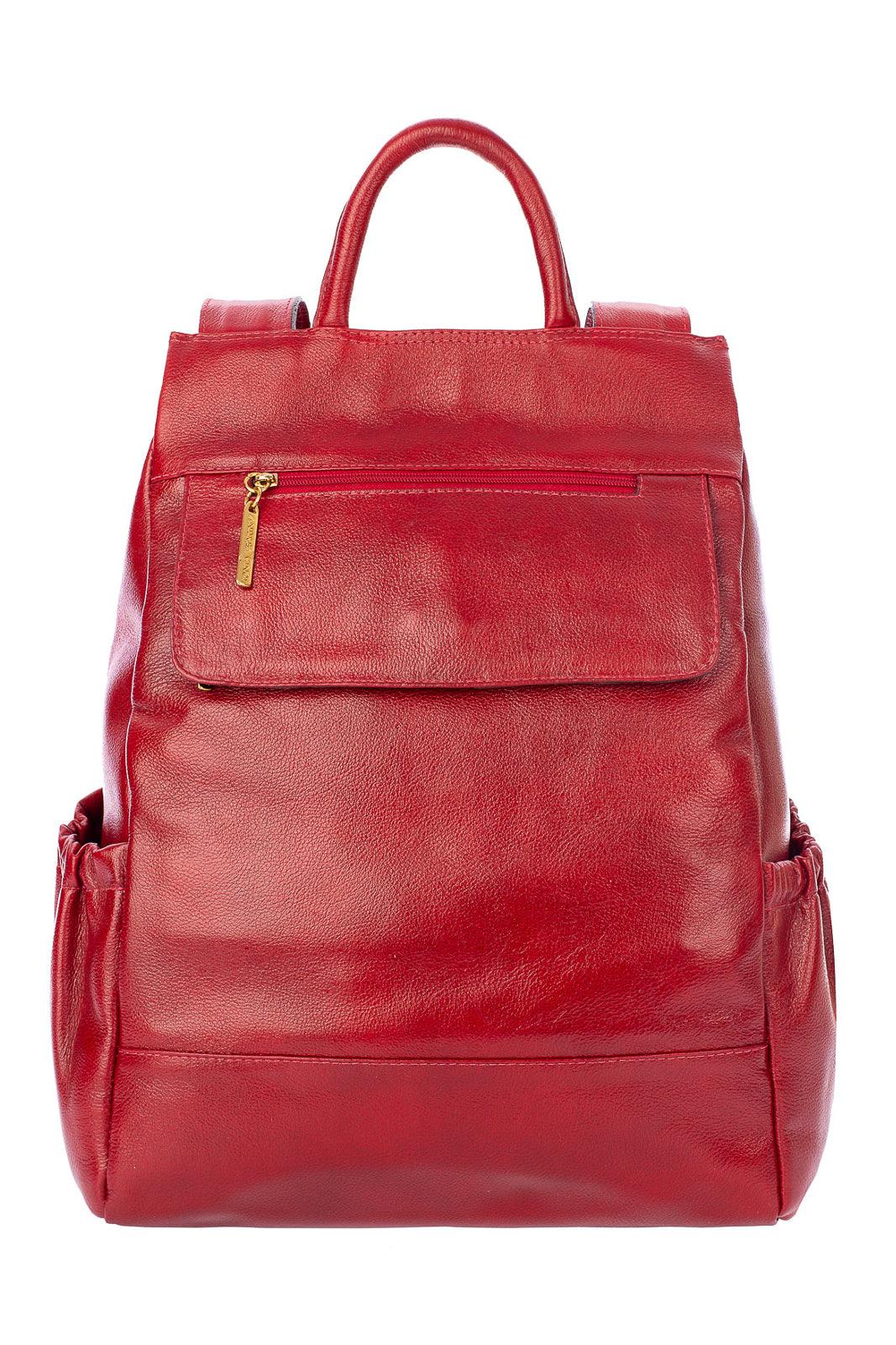 Mochila antifurto de couro liso Suelen