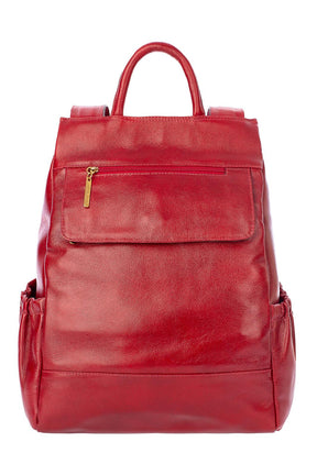 Mochila antifurto de couro liso Suelen