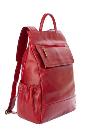 Mochila antifurto de couro liso Suelen