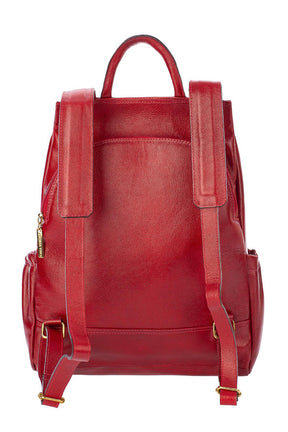Mochila antifurto de couro liso Suelen