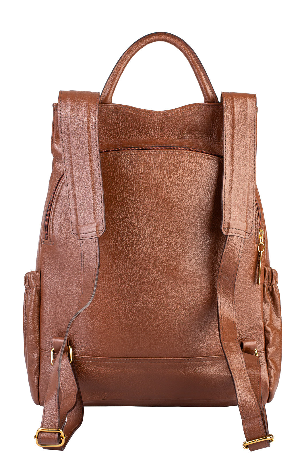 Mochila antifurto de couro liso Suelen
