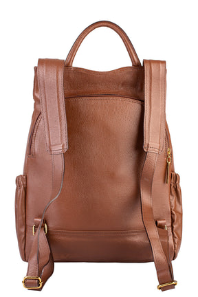 Mochila antifurto de couro liso Suelen