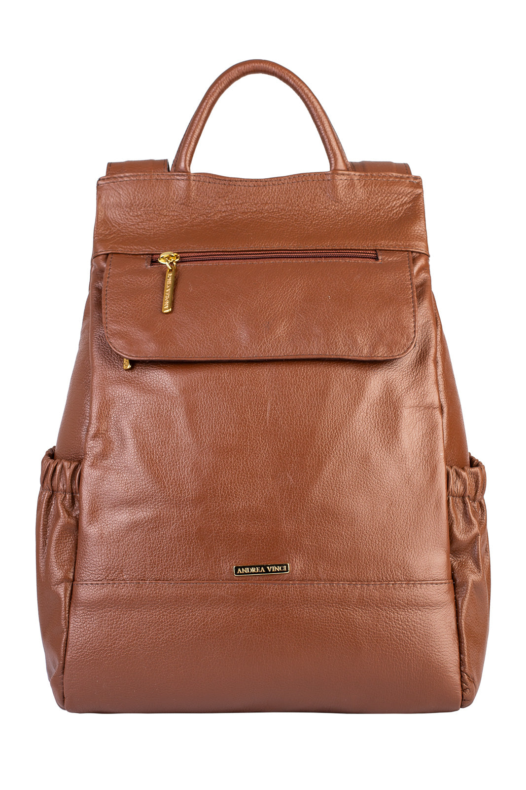 Mochila antifurto de couro liso Suelen