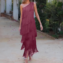Vestido Elegante com Franjas Zoeyshe - Roses Jolie