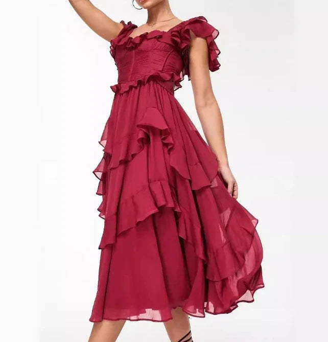 Vestido Ravena™ em Popelina com Toque de Spandex / Elegância e Conforto em Cada Movimento!