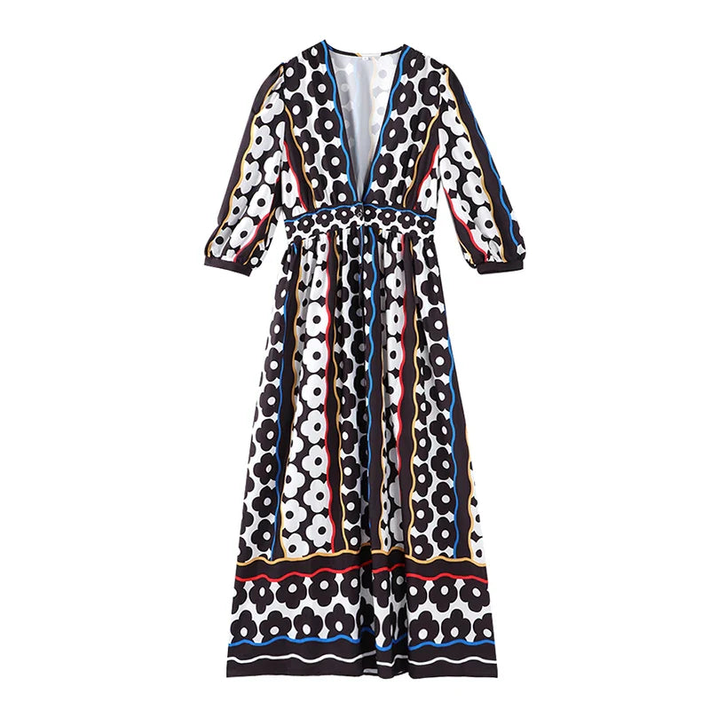 Vestido Maria Griselda - Preto - Floral