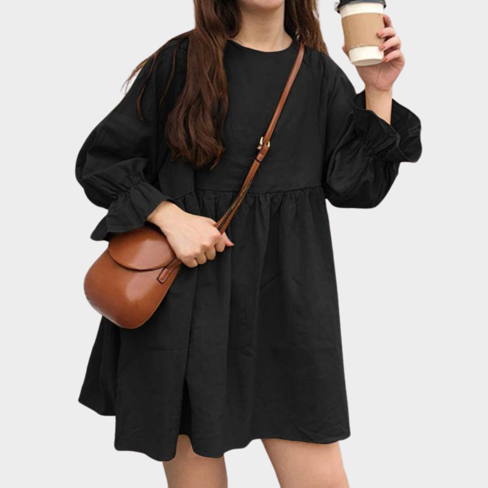 Vestido Mini Liso Manga Longa - Sydney