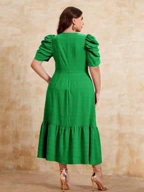 Vestido Manga Bufante Plus Size - Serena